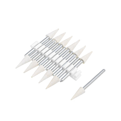 Harfington 6mm Wool Felt Mounted Points Conical Polishing Buffing Wheels 12 Pcs