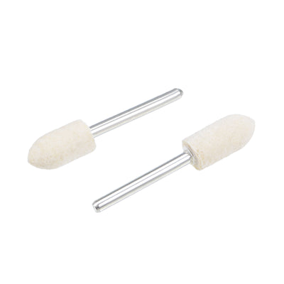 Harfington 8mm Wool Felt Mounted Points Tapered Polishing Buffing Wheels 12 Pcs