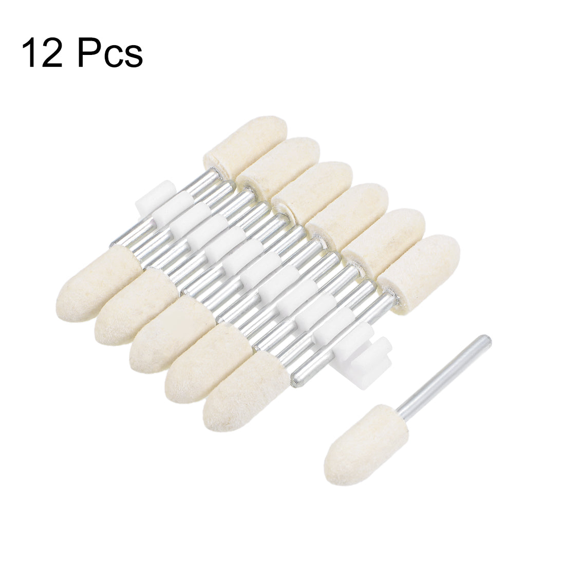 Harfington 8mm Wool Felt Mounted Points Tapered Polishing Buffing Wheels 12 Pcs