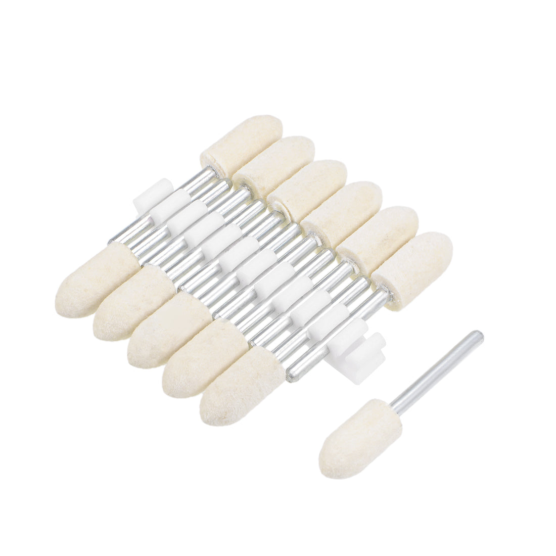 Harfington 8mm Wool Felt Mounted Points Tapered Polishing Buffing Wheels 12 Pcs