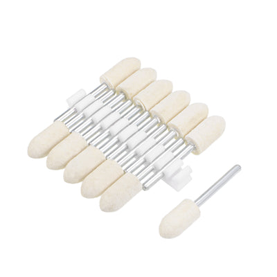 Harfington 8mm Wool Felt Mounted Points Tapered Polishing Buffing Wheels 12 Pcs