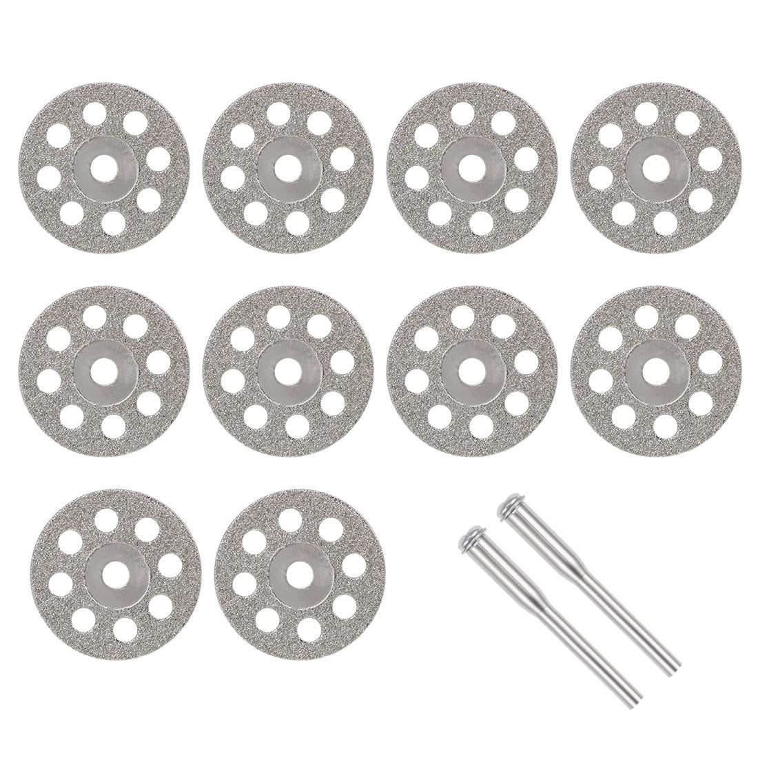 Harfington 10 Pcs 20mm Diamond Cutting Wheels 9 Holes Cut Off Wheel with 2 Pcs Mandrels