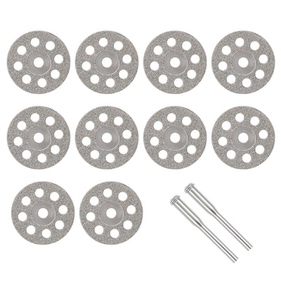 Harfington 10 Pcs 20mm Diamond Cutting Wheels 9 Holes Cut Off Wheel with 2 Pcs Mandrels