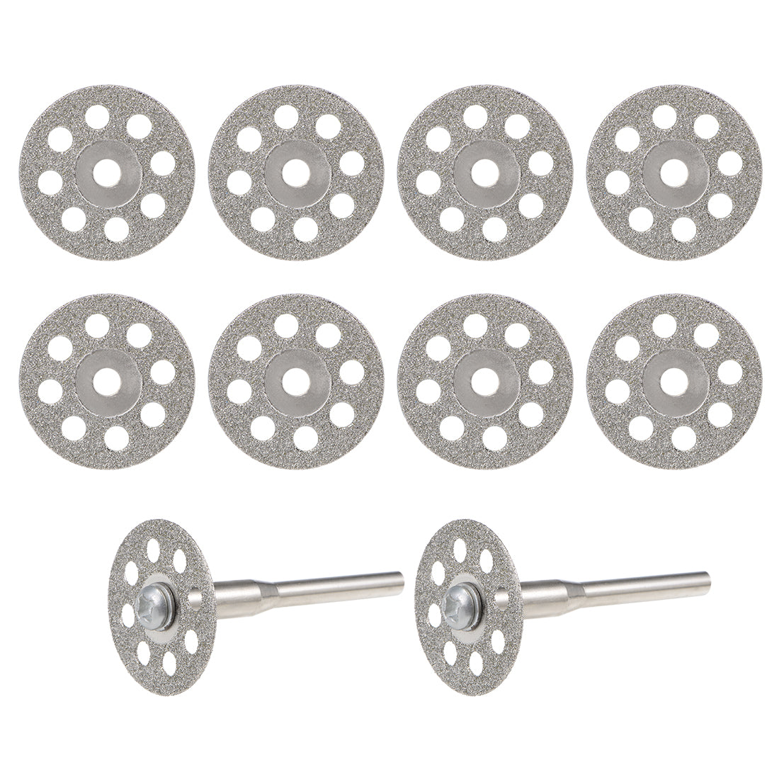 Harfington 10 Pcs 20mm Diamond Cutting Wheels 9 Holes Cut Off Wheel with 2 Pcs Mandrels
