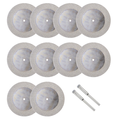 Harfington 10 Pcs 60mm Diamond Cutting Wheels Cut Off Wheel with 2 Pcs Mandrels