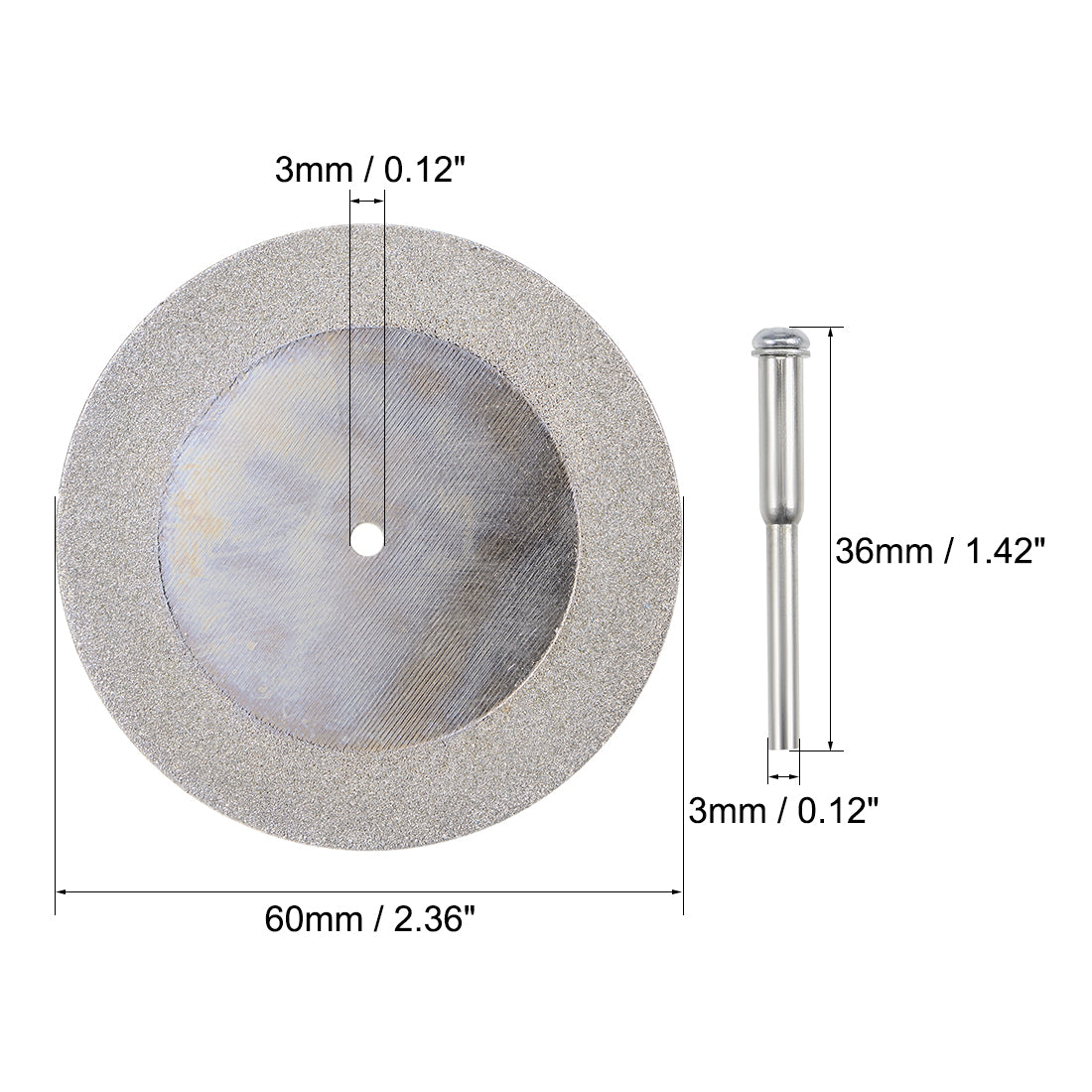 Harfington 10 Pcs 60mm Diamond Cutting Wheels Cut Off Wheel with 2 Pcs Mandrels