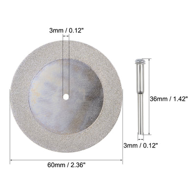Harfington 10 Pcs 60mm Diamond Cutting Wheels Cut Off Wheel with 2 Pcs Mandrels