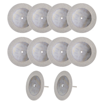 Harfington 10 Pcs 60mm Diamond Cutting Wheels Cut Off Wheel with 2 Pcs Mandrels