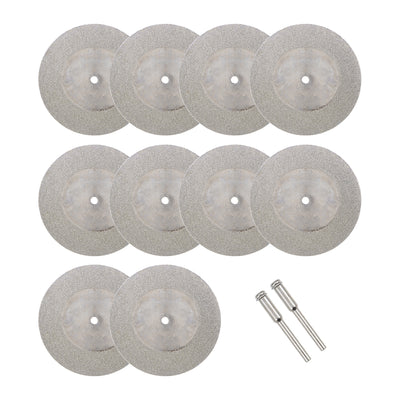 Harfington 10 Pcs 50mm Diamond Cutting Wheels Cut Off Wheel with 2 Pcs Mandrels