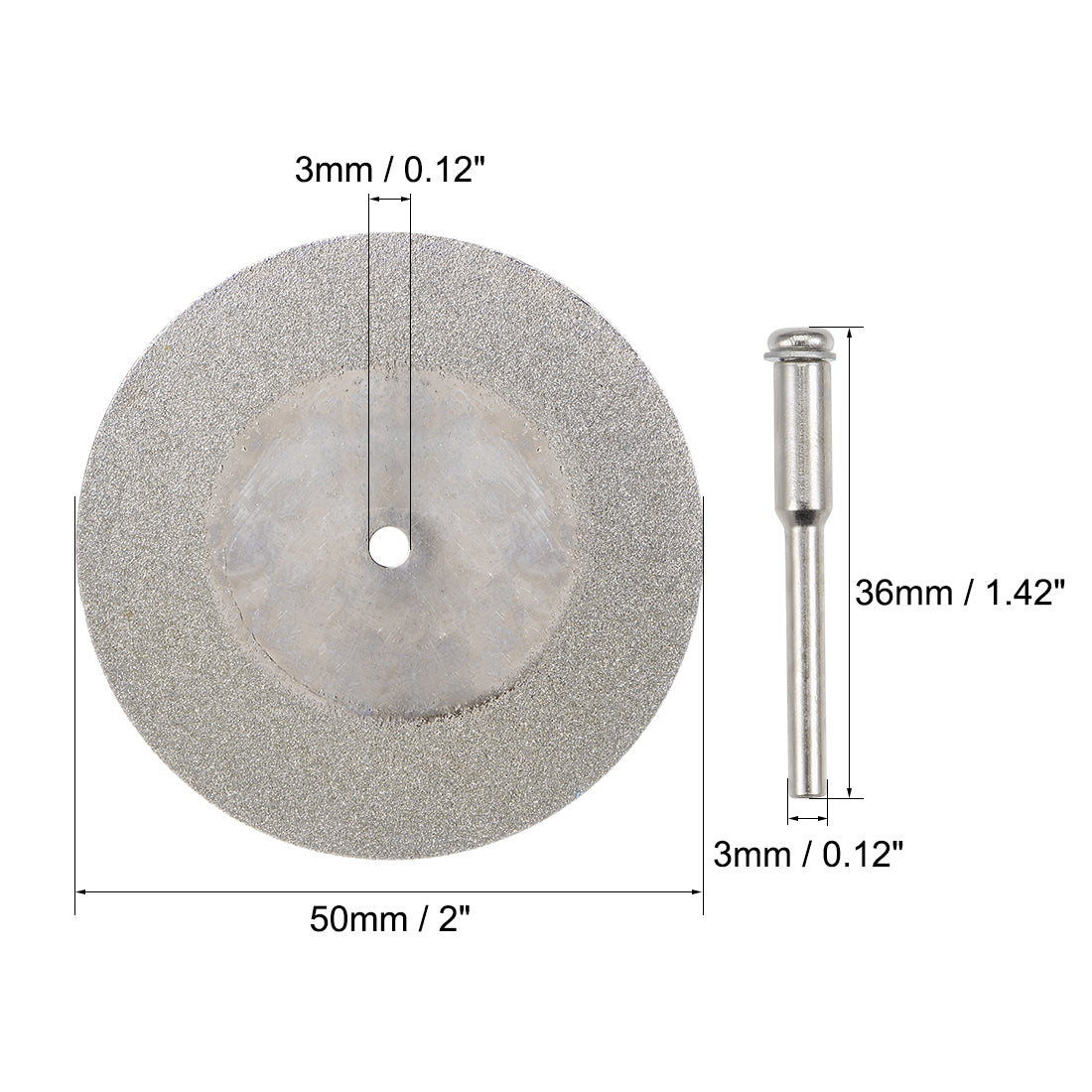 Harfington 10 Pcs 50mm Diamond Cutting Wheels Cut Off Wheel with 2 Pcs Mandrels