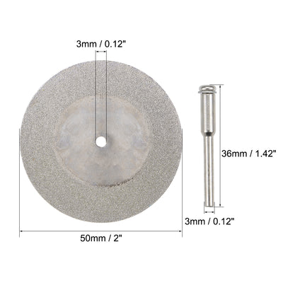 Harfington 10 Pcs 50mm Diamond Cutting Wheels Cut Off Wheel with 2 Pcs Mandrels