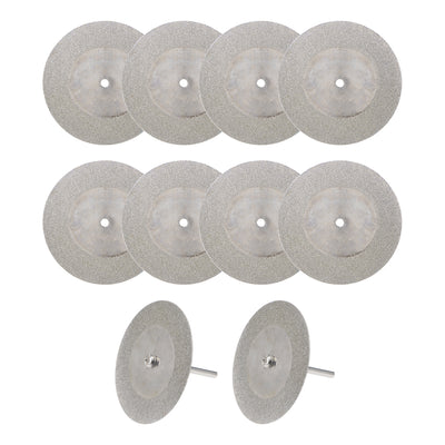 Harfington 10 Pcs 50mm Diamond Cutting Wheels Cut Off Wheel with 2 Pcs Mandrels