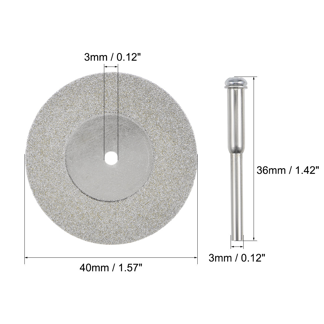 Harfington 10 Pcs 40mm Diamond Cutting Wheels Cut Off Wheel with 2 Pcs Mandrels