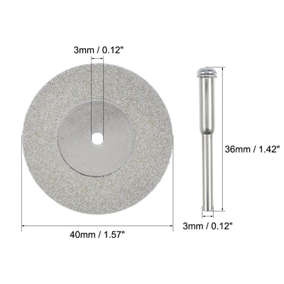 Harfington 10 Pcs 40mm Diamond Cutting Wheels Cut Off Wheel with 2 Pcs Mandrels