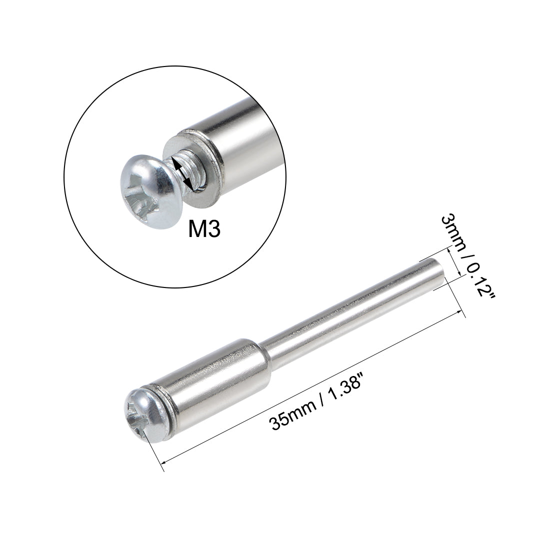Harfington Cut-off Wheel Screw Mandrels 3mm Shank Dia Cutting Disc Holder for Compatible Rotary Tools 10 Pcs