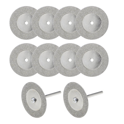 Harfington 10 Pcs 35mm Diamond Cutting Wheels Cut Off Wheel with 2 Pcs Mandrels