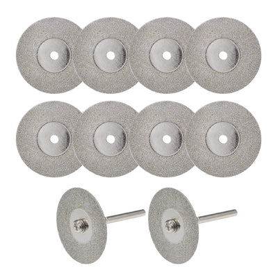 Harfington 10 Pcs 30mm Diamond Cutting Wheels Cut Off Wheel with 2 Pcs Mandrels