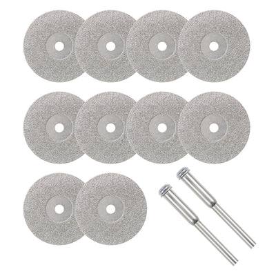 Harfington 10 Pcs 25mm Diamond Cutting Wheels Cut Off Wheel with 2 Pcs Mandrels