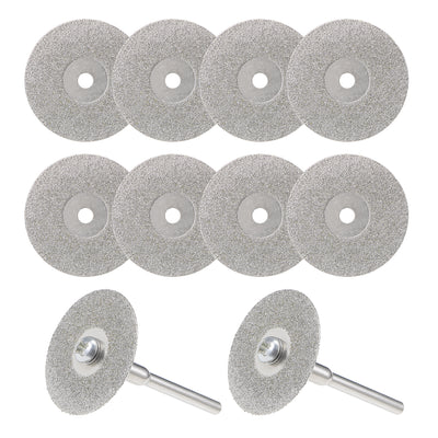 Harfington 10 Pcs 25mm Diamond Cutting Wheels Cut Off Wheel with 2 Pcs Mandrels