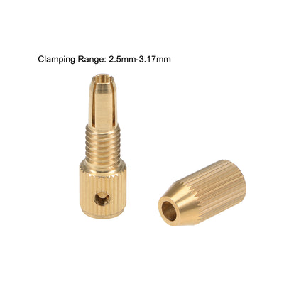 Harfington Brass Drill Chuck for 2.5mm-3.17mm Micro Drill Bit, Fits 2.3mm Motor Shaft