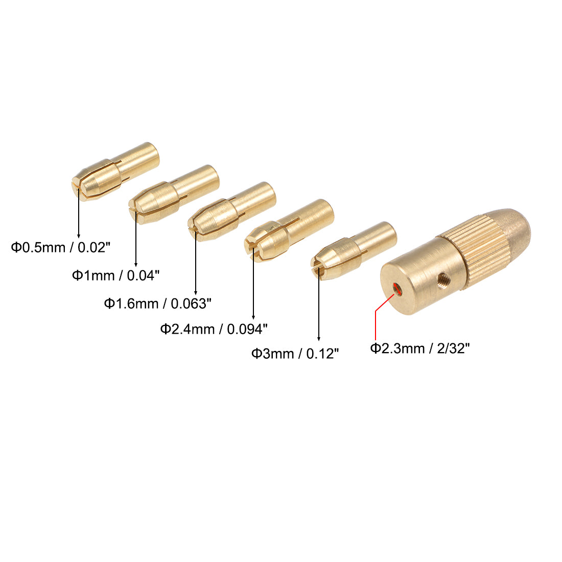 Harfington Brass Drill Chuck Collet Sets 0.5mm-3mm for Rotary Tools