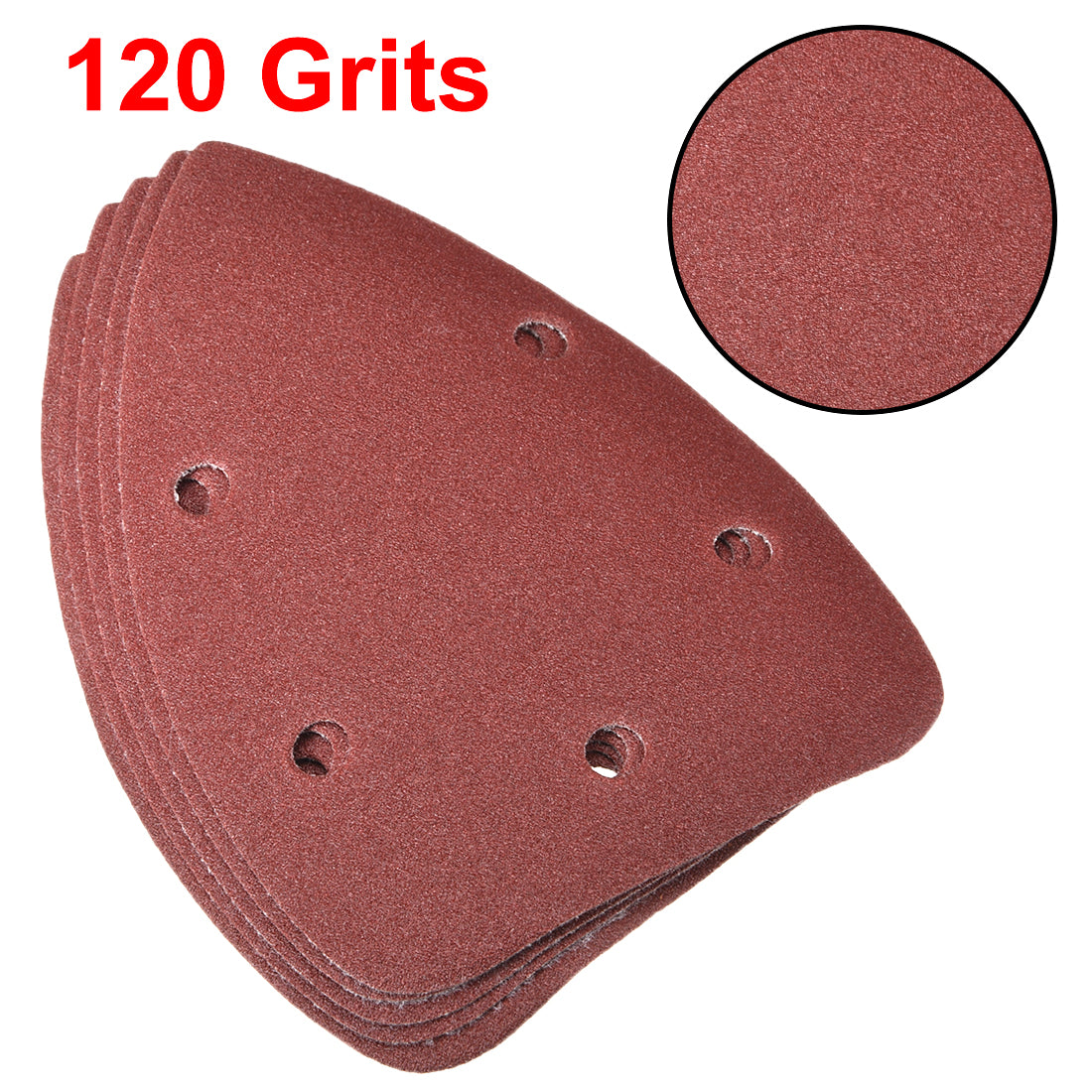 Harfington 10 pcs 5 holes Triangle Hook and Loop Sanding Pads