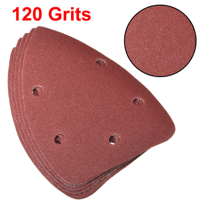 Harfington 10 pcs 5 holes Triangle Hook and Loop Sanding Pads