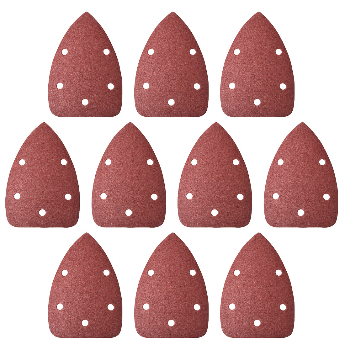 Harfington 10 pcs 5 holes Triangle Hook and Loop Sanding Pads