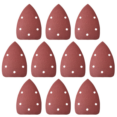 Harfington 10 pcs 5 holes Triangle Hook and Loop Sanding Pads