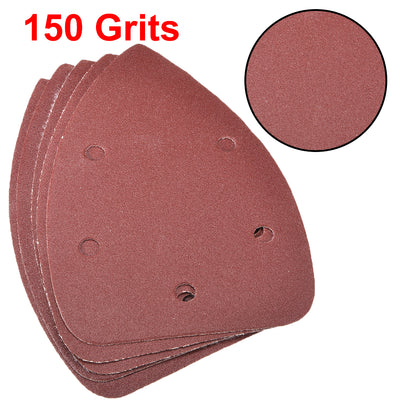 Harfington 10 pcs 5 holes Triangle Hook and Loop Sanding Pads