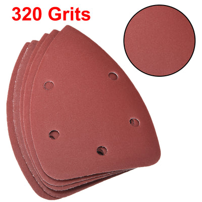 Harfington 10 pcs 5 holes Triangle Hook and Loop Sanding Pads