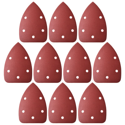 Harfington 10 pcs 5 holes Triangle Hook and Loop Sanding Pads