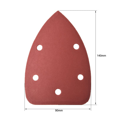 Harfington 5 pcs 5 holes Triangle Hook and Loop Sanding Pads