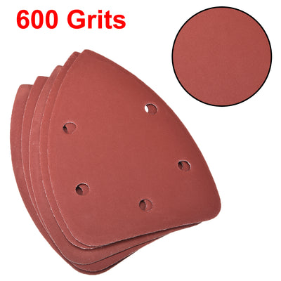 Harfington 5 pcs 5 holes Triangle Hook and Loop Sanding Pads