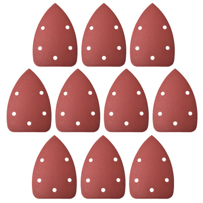 Harfington 10 pcs 5 holes Triangle Hook and Loop Sanding Pads