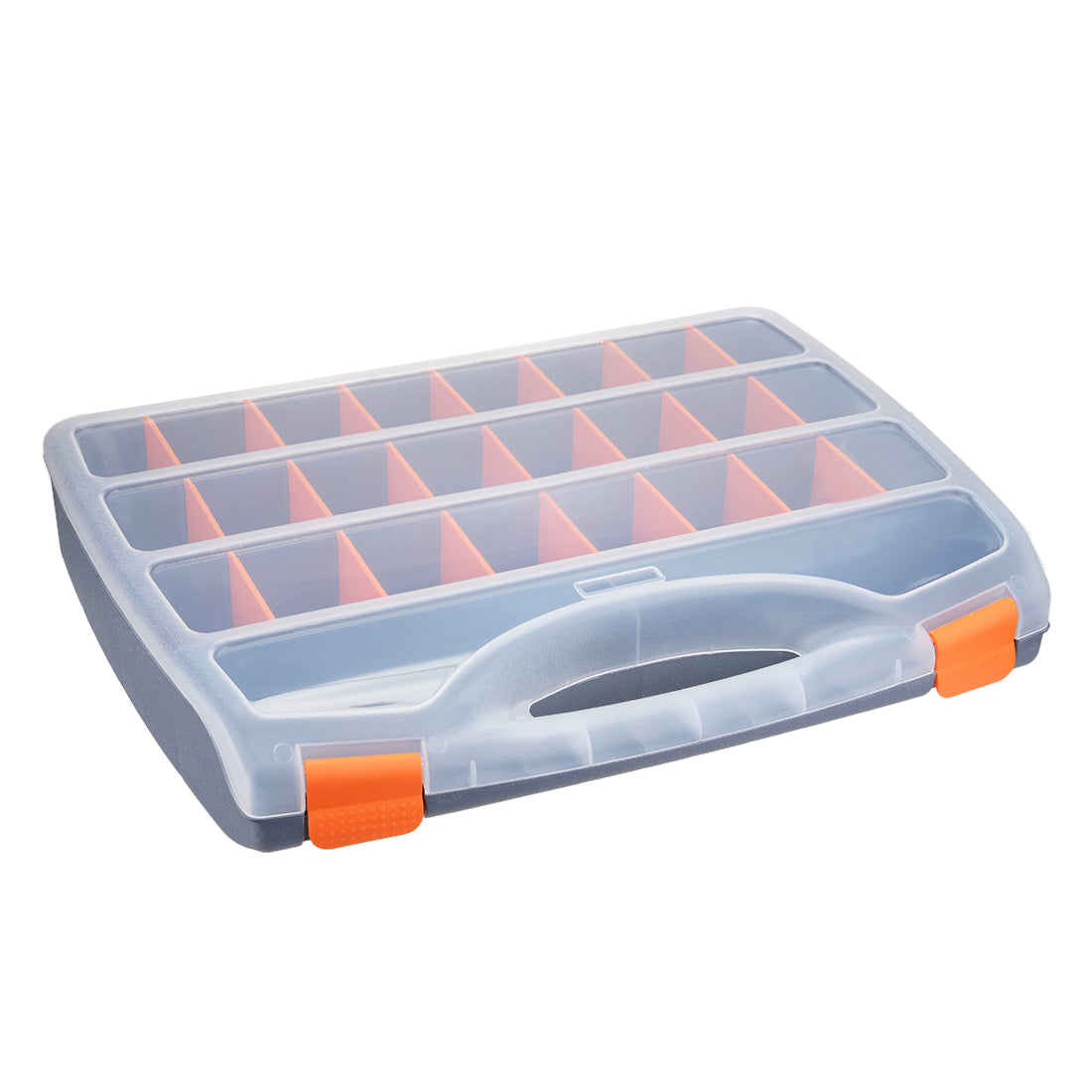 Harfington 18-inch Tool Box, Plastic Tool Box with Tray and Organizers Includes Removable 26 Small Parts Boxes
