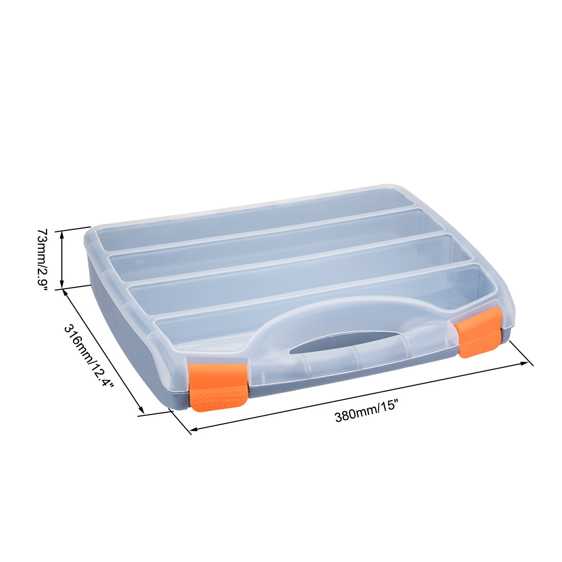 Harfington 15-inch Tool Box, Plastic Tool Box with Tray and Organizers Includes Removable 4 Small Parts Boxes