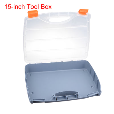 Harfington 15-inch Tool Box, Plastic Tool Box with Tray and Organizers Includes Removable 4 Small Parts Boxes