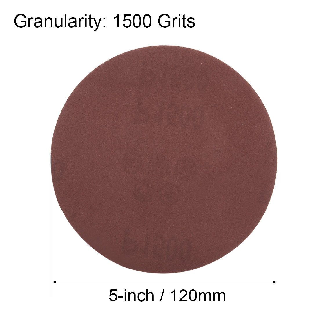 Harfington 5-Inch Sanding Disc 1500 Grits Aluminum Oxide Flocking Back Sandpapers for Sanders 25 Pcs