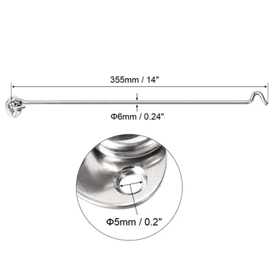Harfington 14" Cabin Hook Eye Latch Gate Door Swivel Window Hook Stainless Steel with Mounting Screws 1pcs