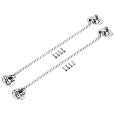 Harfington 14" Cabin Hook Eye Latch Gate Door Swivel Window Hook Stainless Steel with Mounting Screws 2pcs