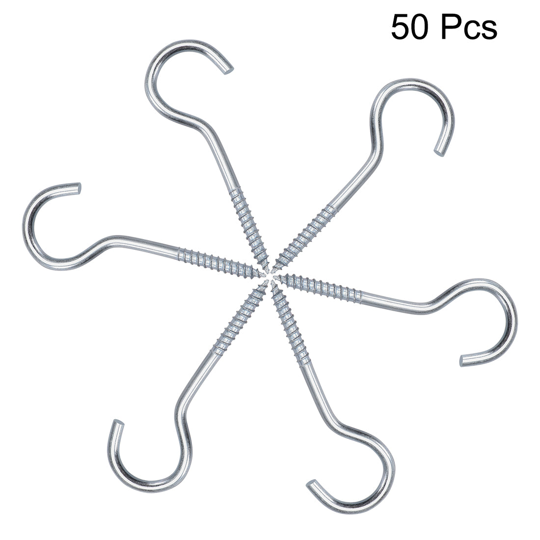 Harfington Screw Eye Hooks Self Tapping Screws Screw-in Hanger Eye-Shape  Hooks 50pcs
