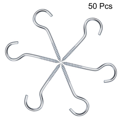 Harfington Screw Eye Hooks Self Tapping Screws Screw-in Hanger Eye-Shape  Hooks 50pcs