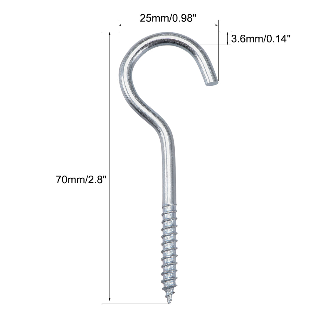 Harfington Screw Eye Hooks Self Tapping Screws Screw-in Hanger Eye-Shape  Hooks 50pcs