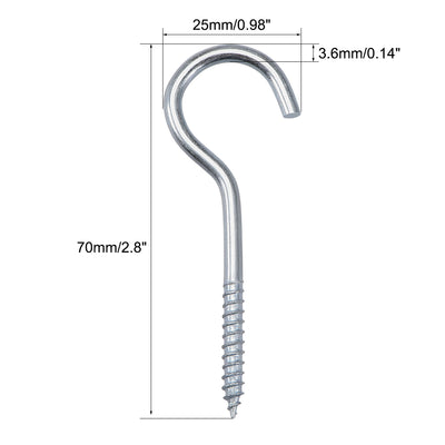 Harfington Screw Eye Hooks Self Tapping Screws Screw-in Hanger Eye-Shape  Hooks 50pcs