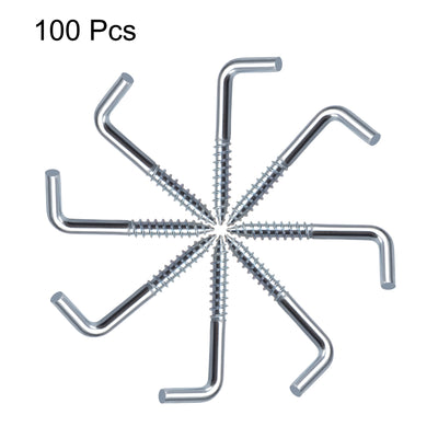 Harfington Ceiling Hooks Cup Hook Fine Carbon Steel Screw-in Hanger for Indoor and Outdoor Use 100pcs