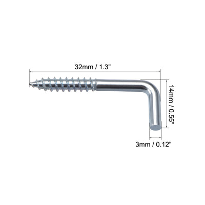 Harfington Ceiling Hooks Cup Hook Fine Carbon Steel Screw-in Hanger for Indoor and Outdoor Use 100pcs