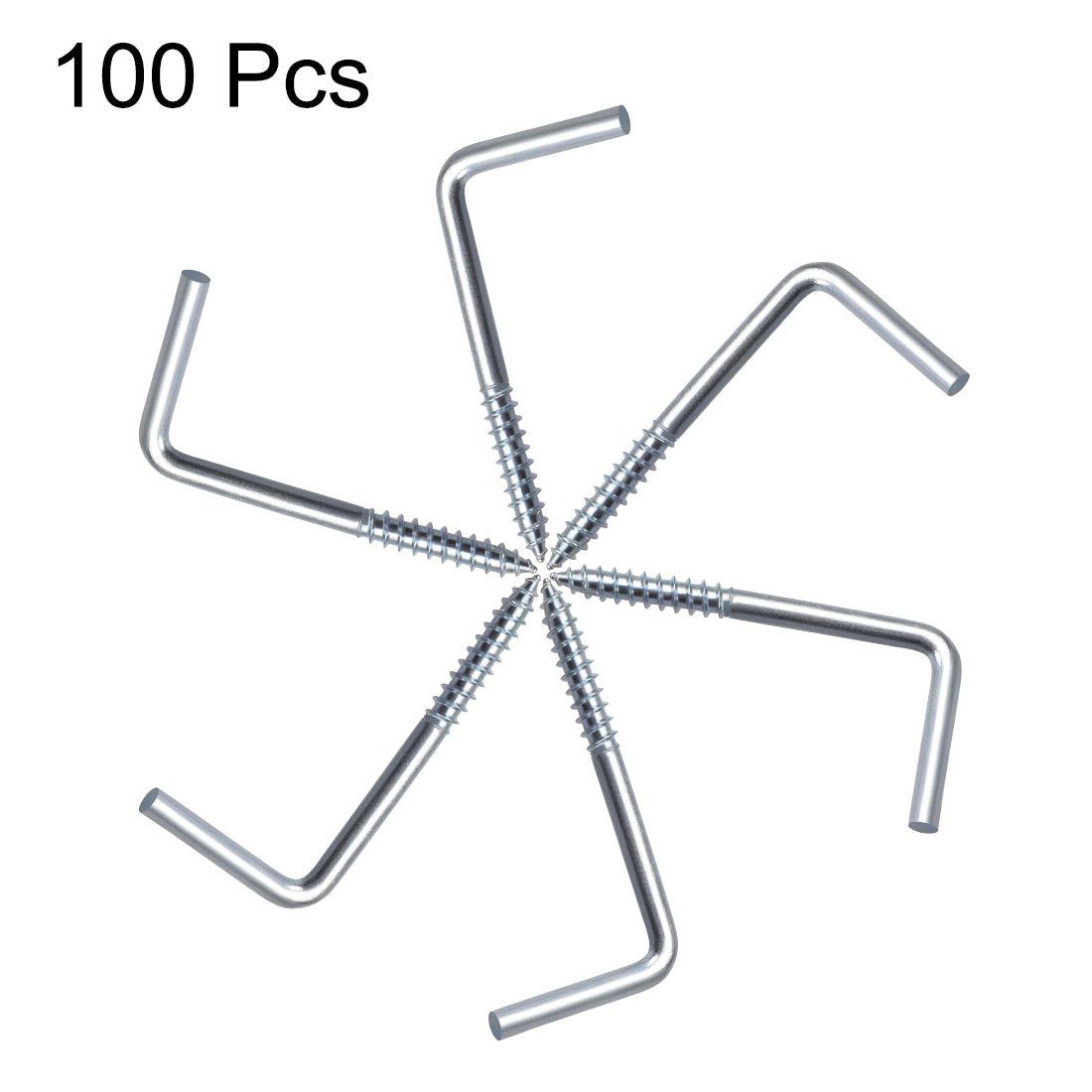 Harfington Ceiling Hooks Cup Hook Fine Carbon Steel Screw-in Hanger for Indoor and Outdoor Use 100pcs