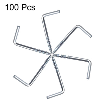 Harfington Ceiling Hooks Cup Hook Fine Carbon Steel Screw-in Hanger for Indoor and Outdoor Use 100pcs