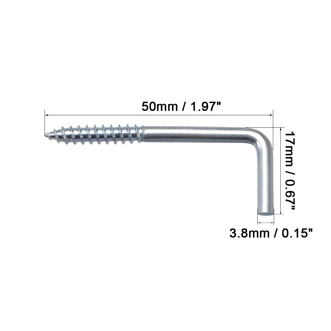 Harfington Ceiling Hooks Cup Hook Fine Carbon Steel Screw-in Hanger for Indoor and Outdoor Use 100pcs